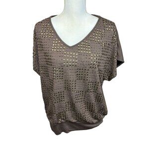 Aryn K. blouse, size Medium. beaded, geometric, casual, NWT, office, vacation